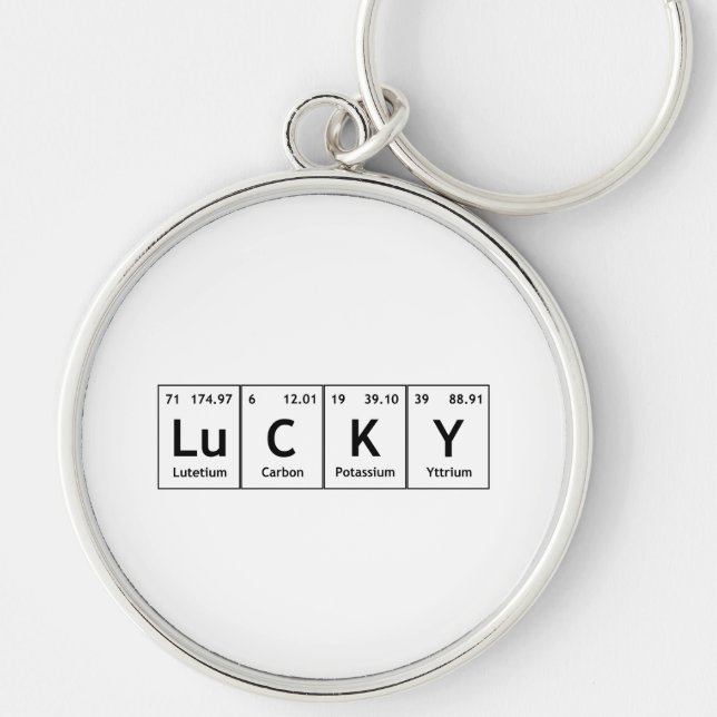 LuCKY Periodic Table Element Word Chemistry Symbol Keychain (Front)