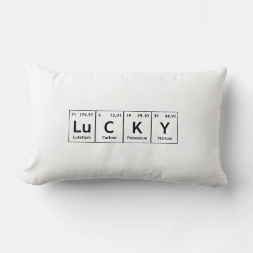 LuCKY Periodic Table Element Word Chemistry Symbol Lumbar Pillow
