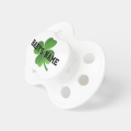 Lucky personalized Irish shamrock Pacifier (Front Right)