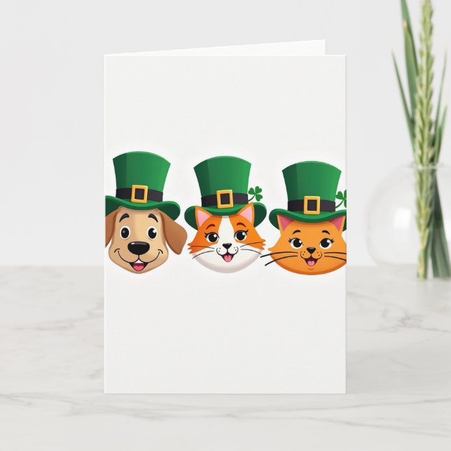 Lucky Pets St Patricks Day Card (Front)