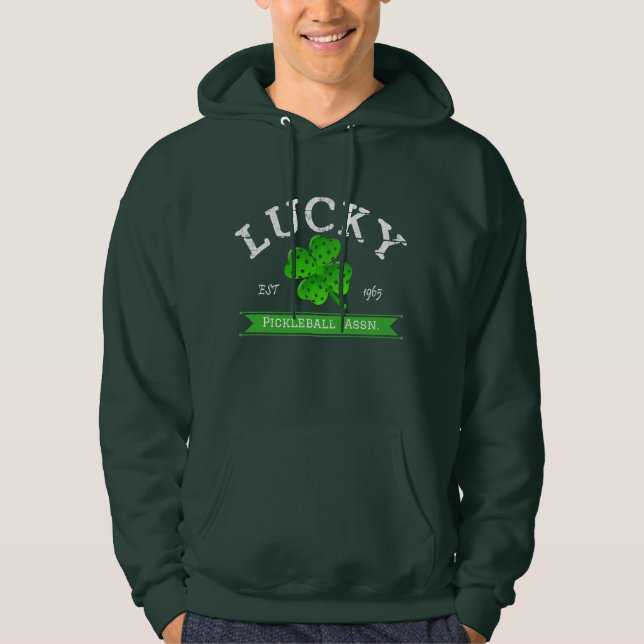 Lucky Pickleball 4 Leaf Clover Hoodie (Front)