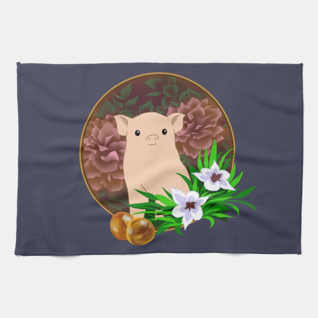 Lucky Pig Kitchen Towel (Horizontal)