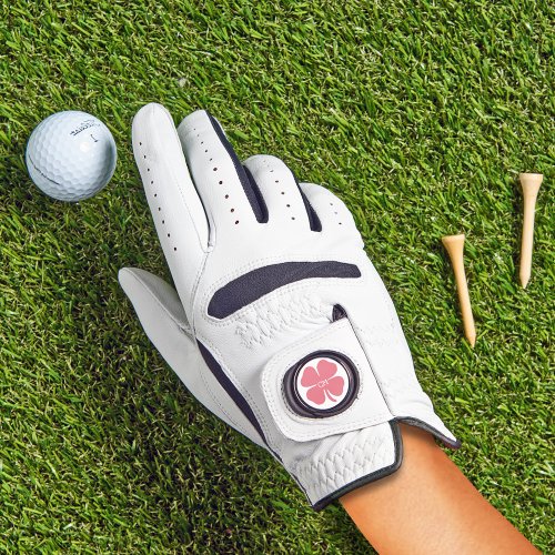 Lucky Pink Clover with Monogram  Golf Glove