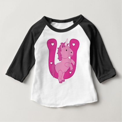 Lucky Pink Unicorn Baby T-Shirt