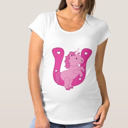 Lucky Pink Unicorn Maternity T-Shirt
