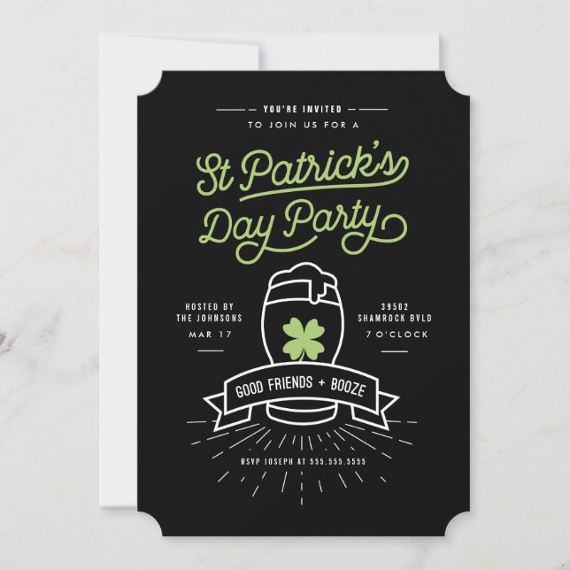 Lucky Pint Invitation (Front)