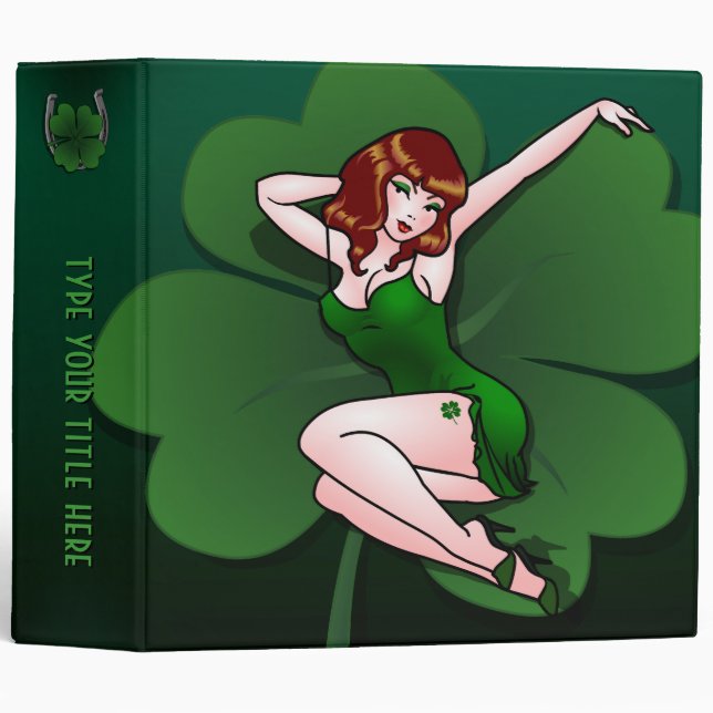 Lucky Pinup Girl Binder Personalized Lucky Binder (Front/Spine)