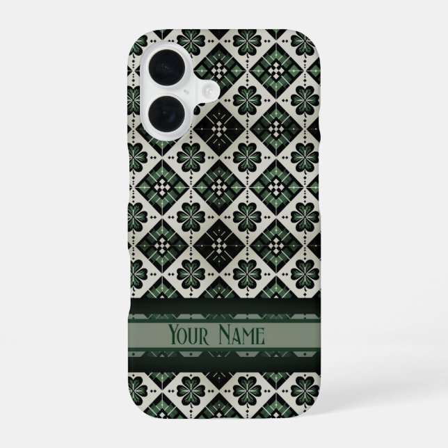 Lucky Plaid Clover Pattern iPhone Case (Back)