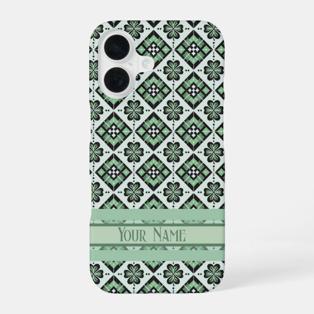 Lucky Plaid Clover Pattern iPhone Case (Back)