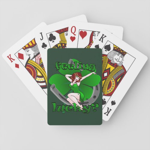 Lucky Playing Cards Lady Luck St Patricks Cards