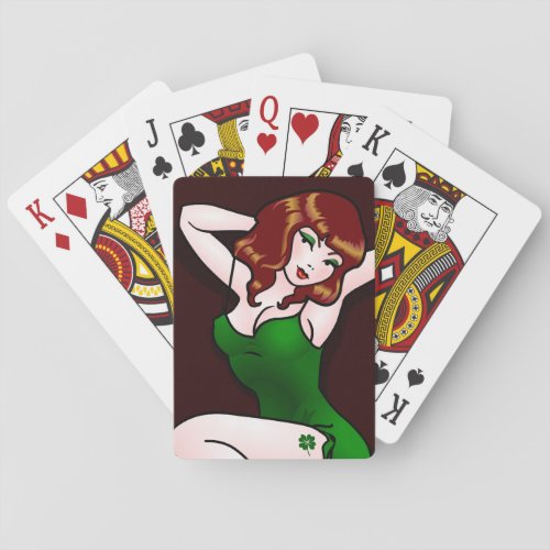 Lucky Playing Cards Lady Luck St Patricks Cards
