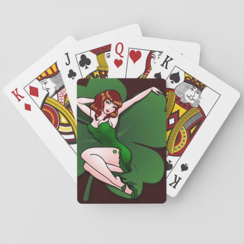 Lucky Playing Cards Lady Luck St Patricks Cards