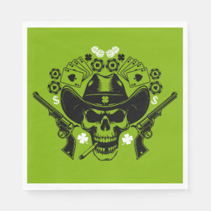 Lucky Poker Skull Napkins