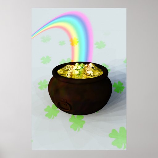 Lucky Pot of Gold Poster | Zazzle