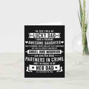 Lucky Proud Dad Awesome Daughter For Fathers Day B Card