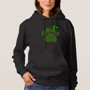 Lucky Pug Paw Dog Cat Irish Shamrock St Patrick D Hoodie