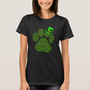 Lucky Pug Paw Dog Cat Irish Shamrock St Patrick D T-Shirt