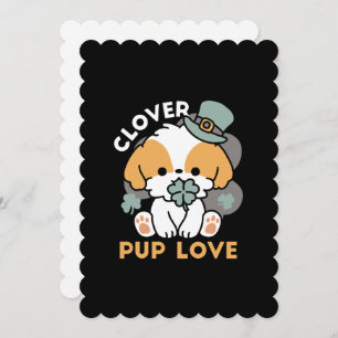 Lucky Pup with Clover – St. Patrick's Day Gift Invitation