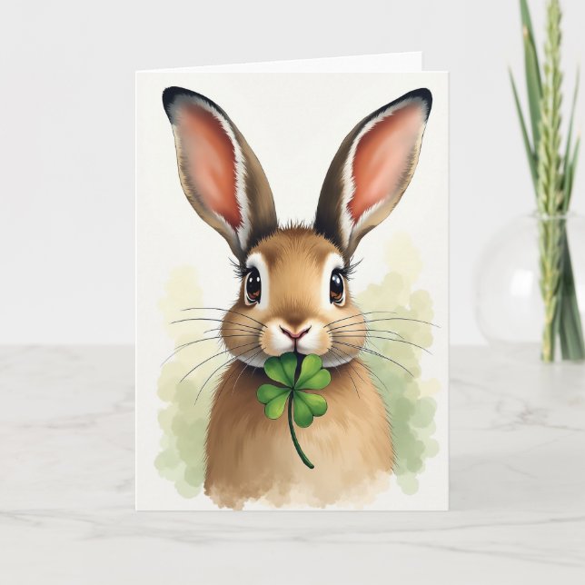 Lucky Rabbit Clover Card (Front)