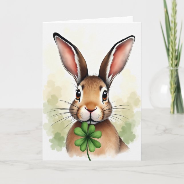 Lucky Rabbit Portrait Art Card (Front)