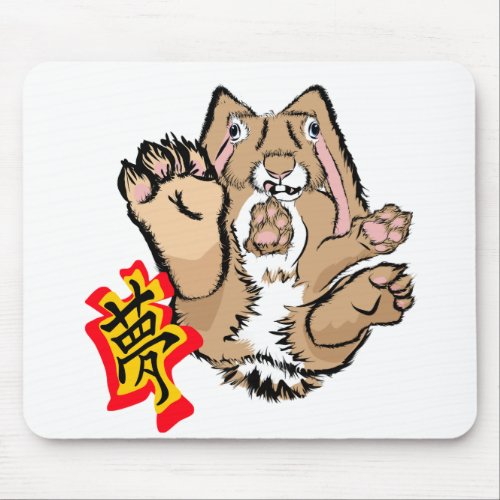 Lucky rabbits foot mouse pad