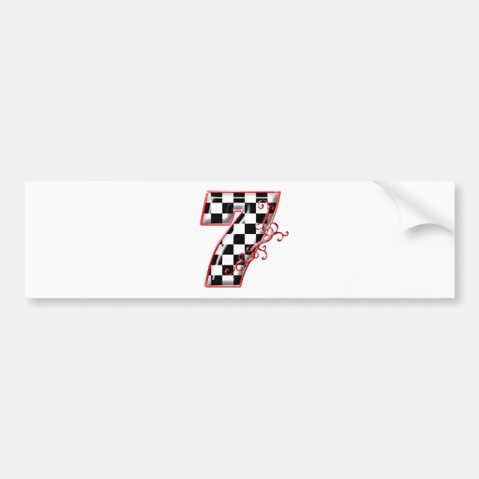 lucky race number 7 bumper sticker