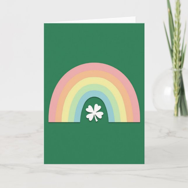Lucky Rainbow Clover Card (Front)