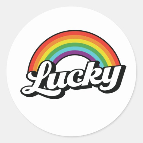Lucky Rainbow St Patricks Day Classic Round Sticker
