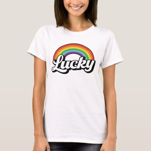 Lucky Rainbow St Patricks Day T_Shirt