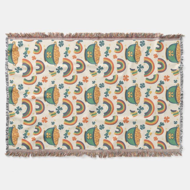 Lucky Rainbows Throw Blanket (Front)