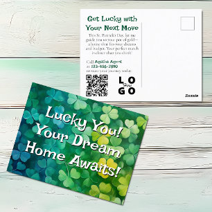 Lucky Real Estate, Realty, Realtor Marketing Postcard