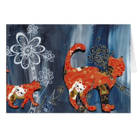 Lucky Red Cats Cards (Front Horizontal)
