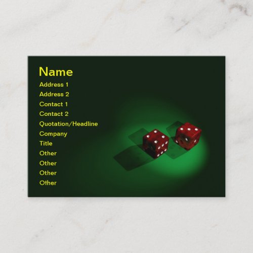 Lucky Red Dice Business Card