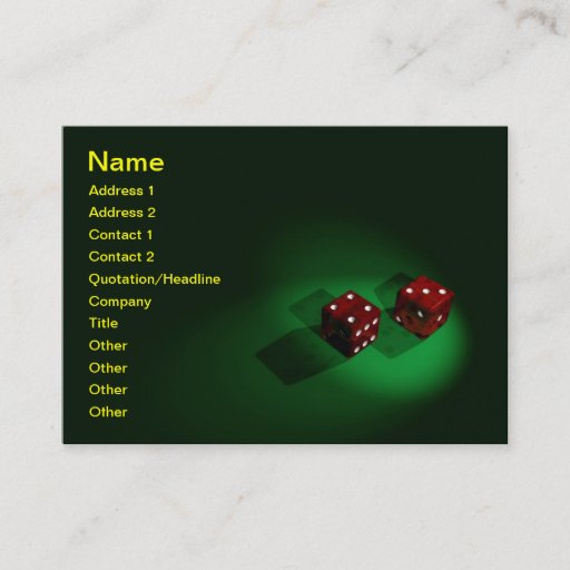 Customizable Lucky Red Dice Business Card