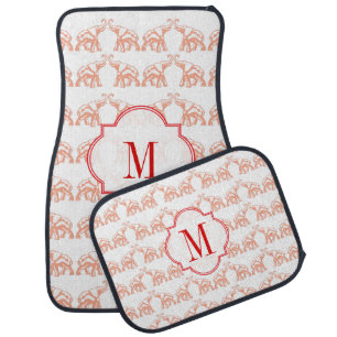 Lucky red Diva Elephants Car Floor Mat