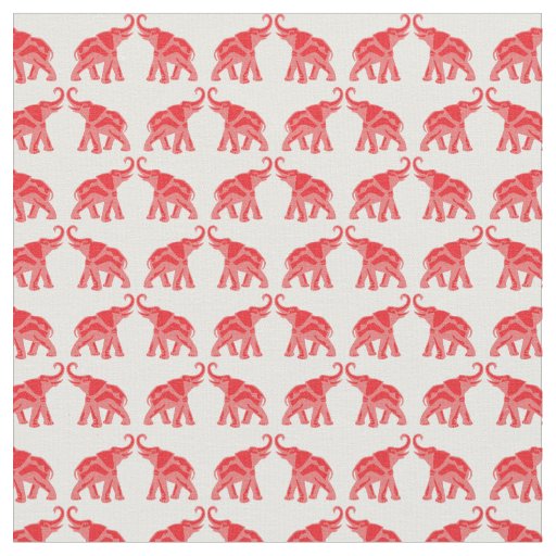 Lucky Red Elephant Fabric
