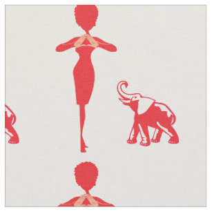 Lucky Red Elephant Fabric