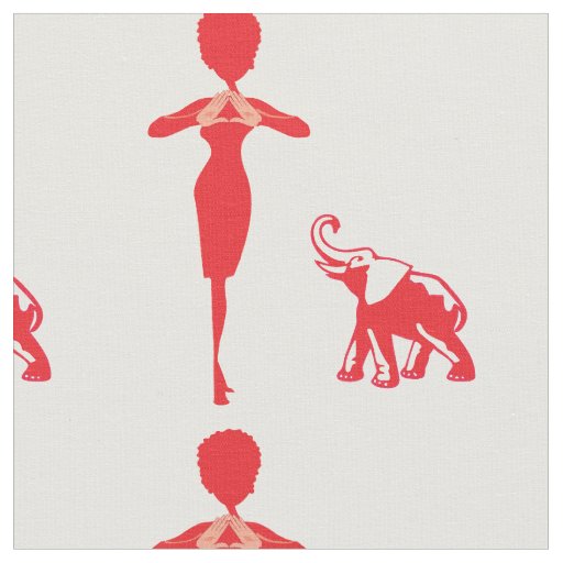 Lucky Red Elephant Fabric