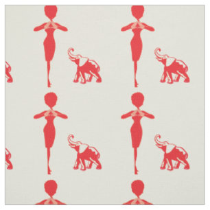 Lucky Red Elephant Fabric