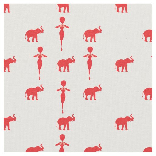 Lucky Red Elephant Fabric