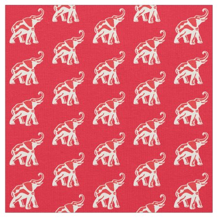 Lucky Red Elephant Fabric