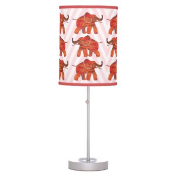 Lucky Red  Elephant Table Lamp by dawnfx at Zazzle