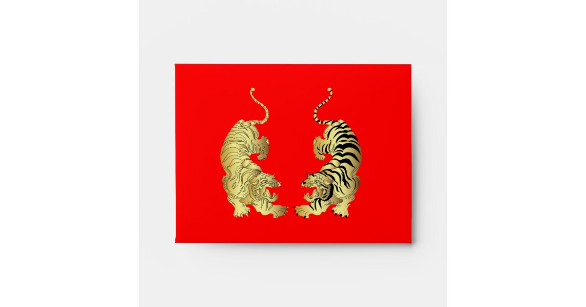 Mythology 18ct Gold Chinese Tiger Red Envelope Charm