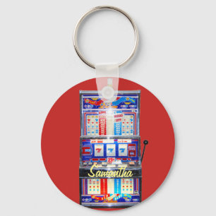Lucky Red Slot Machine Jackpot Keychain