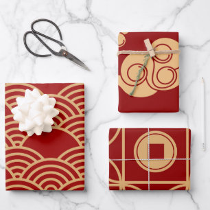 Lucky Red Wrapping Paper Sheets