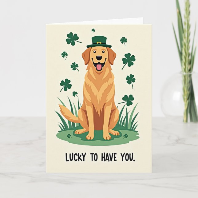 Lucky Retriever St Patricks Card (Front)