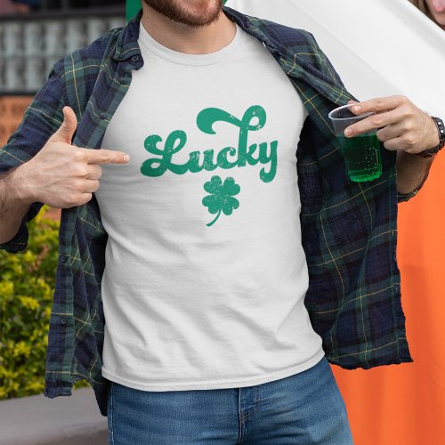 Lucky  Retro St Patricks Day T_Shirt