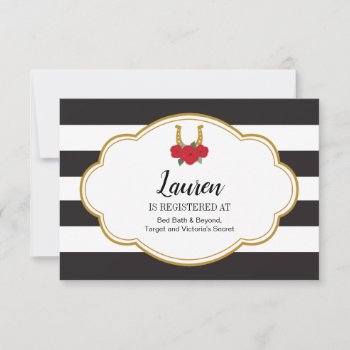 Lucky Roses Bridal Shower Insert Invitation by goskell at Zazzle