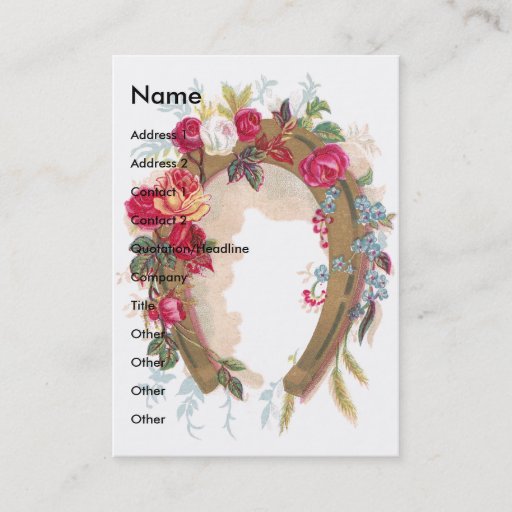 Customizable Lucky Roses Horseshoe Victorian Trade Card Business Cards