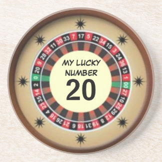 Lucky Roulette Wheel Number Sandstone Coaster